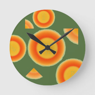 Horloge Ronde Cantalope Cantaloupe Fruit Wall Clock