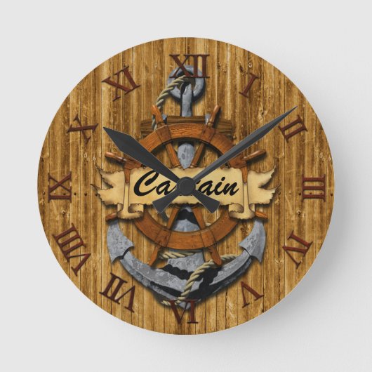 Horloge Ronde Capitaine Anchor et roue (Recto)