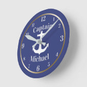 Horloge Ronde Capitaine de la marine Nautical (Angle)