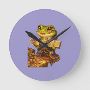 Horloge Ronde Caractère de grenouille créatrice de royaume