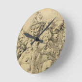 Horloge Ronde Caractères littéraires assemblés autour de la Méda (Angle)