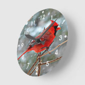 Horloge Ronde Cardinal rouge (Angle)