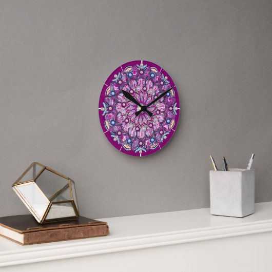 Horloge Ronde Cardinal rouge Rosace (Bureau)