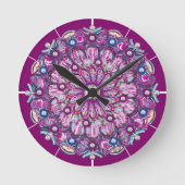 Horloge Ronde Cardinal rouge Rosace (Recto)