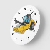 Horloge Ronde Caricature à rouleaux de route (Angle)