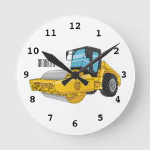 Horloge Ronde Caricature à rouleaux de route