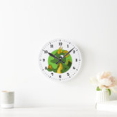 Horloge Ronde Caricature de dragon vert (Maison)