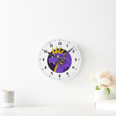 Horloge Ronde Caricature de dragon violet 24 heures sur 24 (Maison)