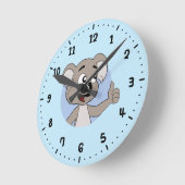 Horloge Ronde Caricature de Koala bear 24h/24 (Angle)