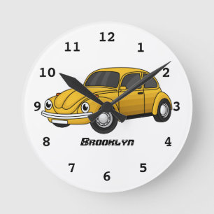 Horloge Ronde Caricature de voiture classique
