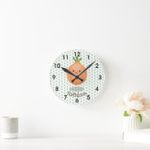 Horloge Ronde Caricature vert oignon brun joli (Maison)