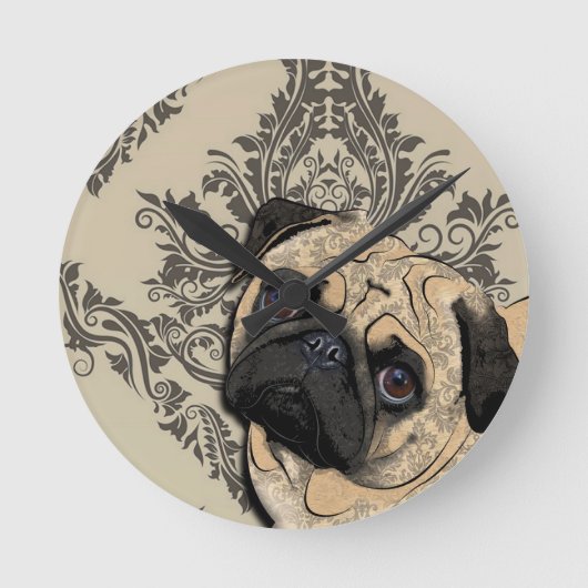 Horloge Ronde Carlin chien Abstrait animal de compagnie Motif Im (Recto)