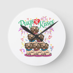 Horloge Ronde Carlins N Baisers Carlin Amoureux des chiens