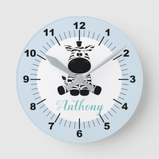 Horloge Ronde Carré à mur personnalisé Zebra