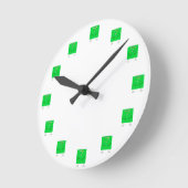 Horloge Ronde Carré vert (Angle)