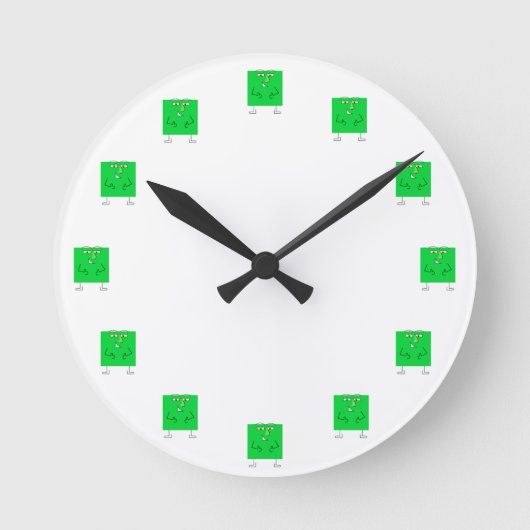 Horloge Ronde Carré vert (Recto)