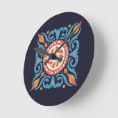 Horloge Ronde Carreau Boho (Angle)