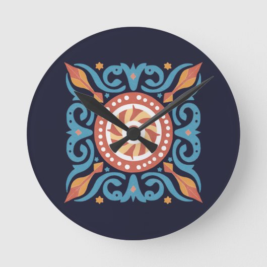 Horloge Ronde Carreau Boho (Recto)