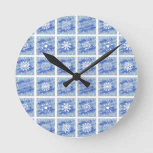 Horloge Ronde Carreaux givrés