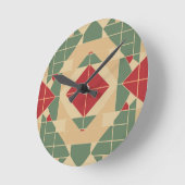 Horloge Ronde Carrelage de Reggae Géométrique Pastel (Angle)