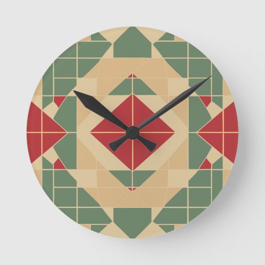 Horloge Ronde Carrelage de Reggae Géométrique Pastel (Recto)