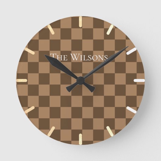 Horloge Ronde Carrés au chocolat doux (Recto)