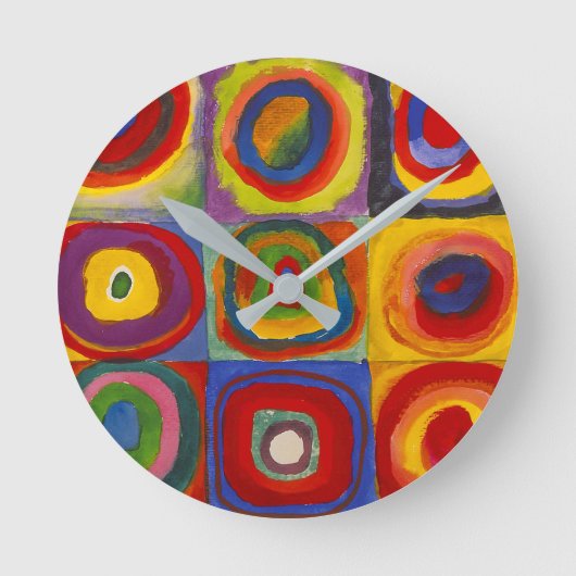 Horloge Ronde Carrés avec cercles concentrés | Kandinsky | (Recto)