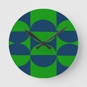 Horloge Ronde Carrés et cercles du Bauhaus 