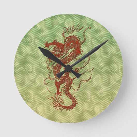 Horloge Ronde Carte cadeau de concepteur d'Imaginaires Red Drago (Recto)