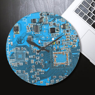 Horloge Ronde Carte circuit bleu circuit imprimé à circuit impri