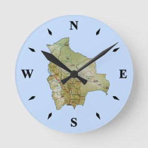 Horloge Ronde Carte de la Bolivie