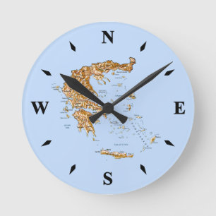 Horloge Ronde Carte de la Grèce