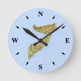 Horloge Ronde Carte de la Somalie