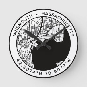 Horloge Ronde Carte de la ville d'Innsmouth Lovecraft