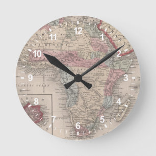 Horloge Ronde Carte de l'Afrique avec la Ste.Hélène