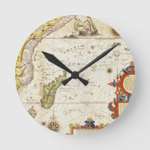 Horloge Ronde Carte de l'Afrique de l'Est et du Madagascar, 1596