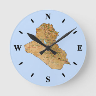 Horloge Ronde Carte de l'Irak