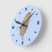 Horloge Ronde Carte de Taïwan (Angle)