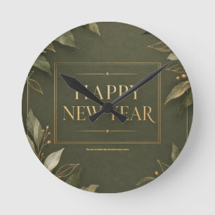 Horloge Ronde Carte de vœux Earthy Tones pour la nouvelle année