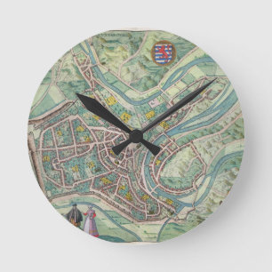 Horloge Ronde Carte du Luxembourg, de 'Civitates Orbis Terrarum