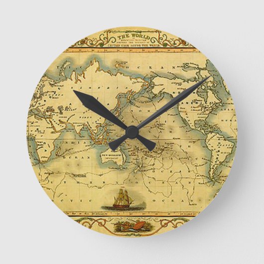 Horloge Ronde Carte du monde antique (Recto)