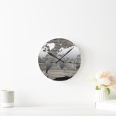 Horloge Ronde carte du monde bois 13 (Maison)