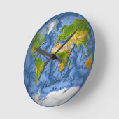 Horloge Ronde Carte du monde en cercle (Angle)