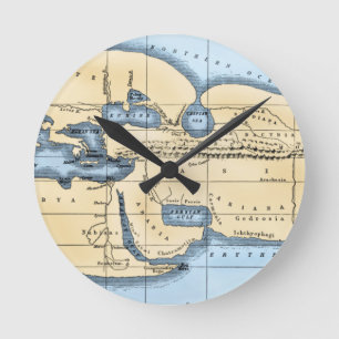 HORLOGE RONDE CARTE DU MONDE : ERATOSTHENES