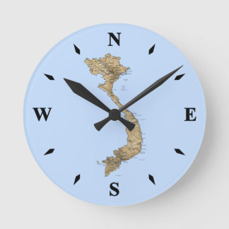 Horloge Ronde Carte du Vietnam