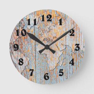 Horloge Ronde Carte en bois artistique du monde numérotée