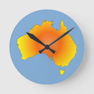 Horloge Ronde Carte ensoleillée de l'Australie