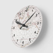 Horloge Ronde Carte maritime Est de l'Inde | Indonésie (Angle)