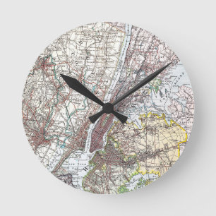 Horloge Ronde Carte : New York-area, 1906