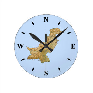 Horloge Ronde Carte Pakistan Clock